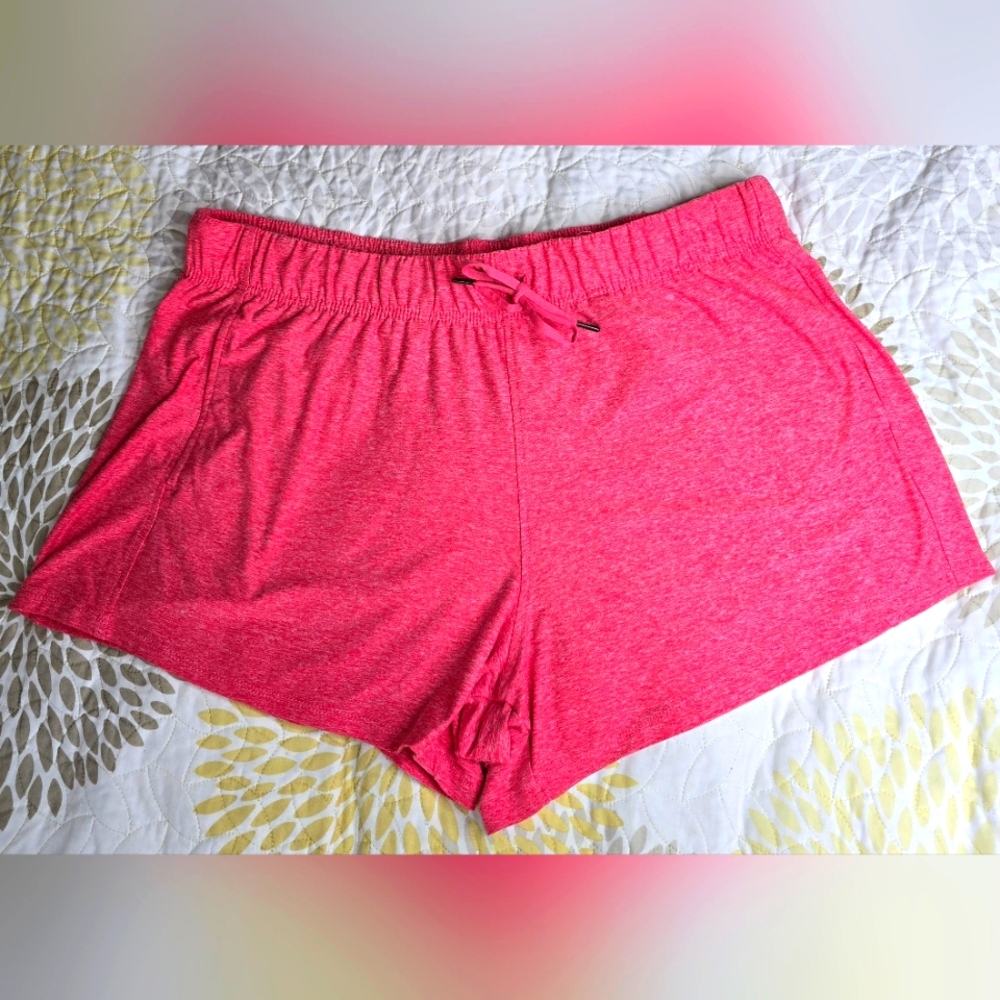 Athletic Works Women's Heather Pink Athletic Shorts XL (16-18), NWT, Side Pocket